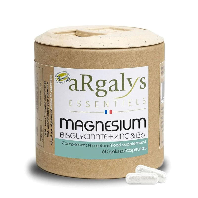 magnesium bisglycinate + zinc + b6 argalys 60 gélules