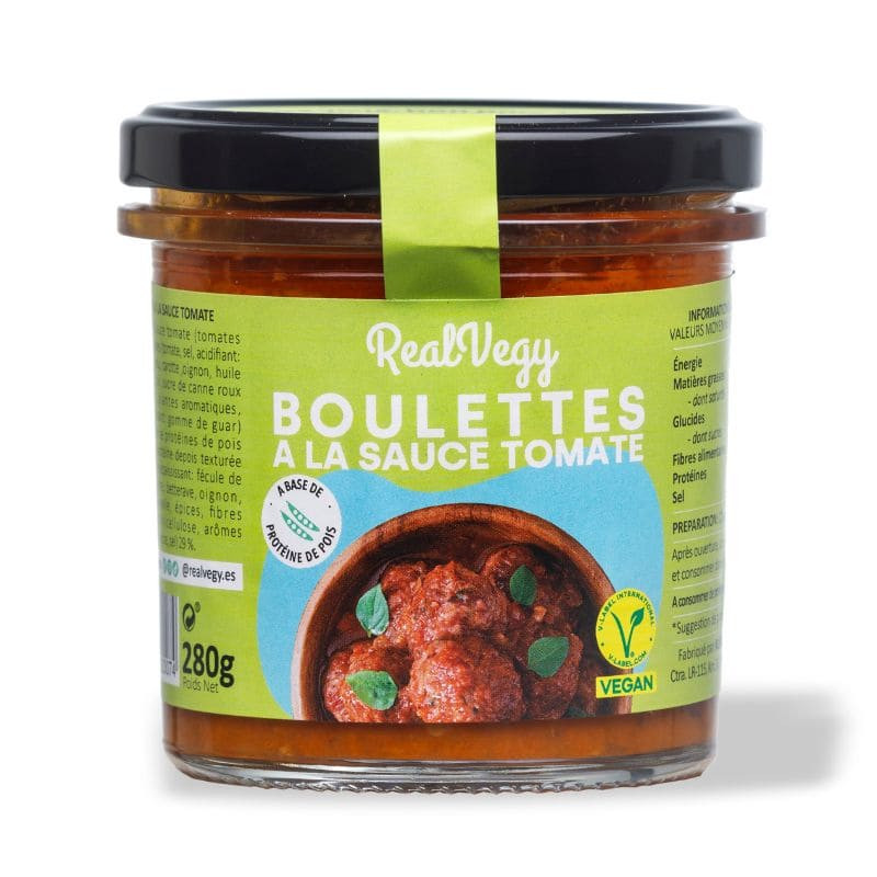 boulettes vegan sauce tomate real vegy 280g