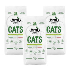 lot croquettes pour chat amicat 3x1,5kg