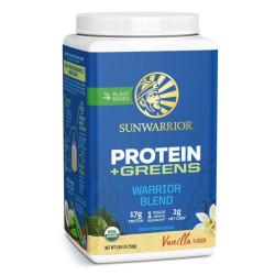 sunwarrior warrior blend protein plus greens vanille 750g