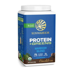 sunwarrior warrior blend protein plus greens chocolate 750g