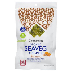 lot 5 pack clearspring seaveg crispies curcuma