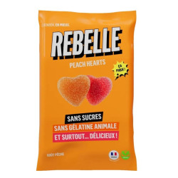 rebelle bonbons coeurs pêche 50g